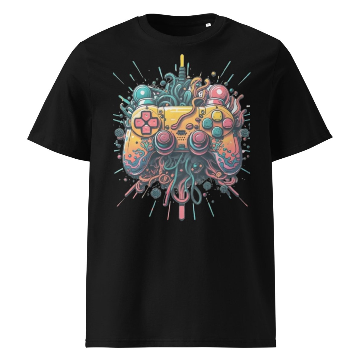 Tshirts - Unisex organic ribbed neck Gamer t-shirt - Retro Ravers - gamer