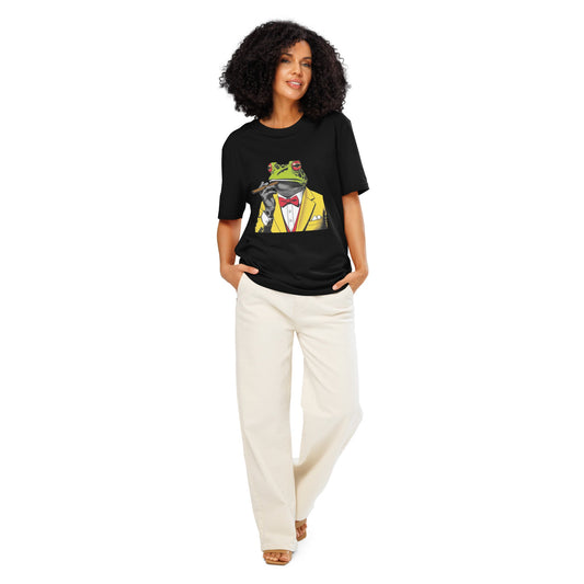 Tshirts - Unisex organic ribbed neck t-shirt Frog - Retro Ravers - t-shirts