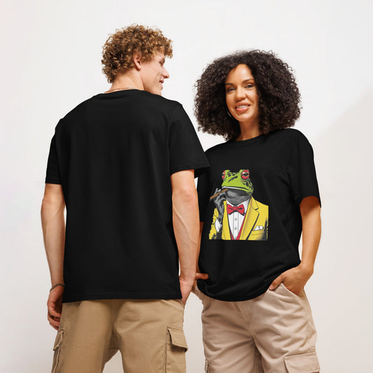 Tshirts - Unisex organic ribbed neck t-shirt Frog - Retro Ravers - t-shirts