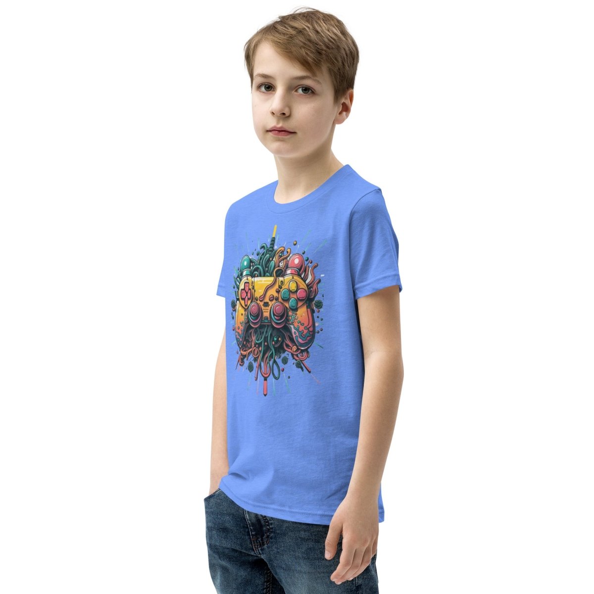 Tshirts - Youth Short Sleeve T-Shirt Gamer - Retro Ravers - gamer