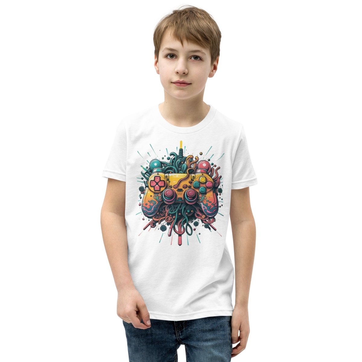 Tshirts - Youth Short Sleeve T-Shirt Gamer - Retro Ravers - gamer