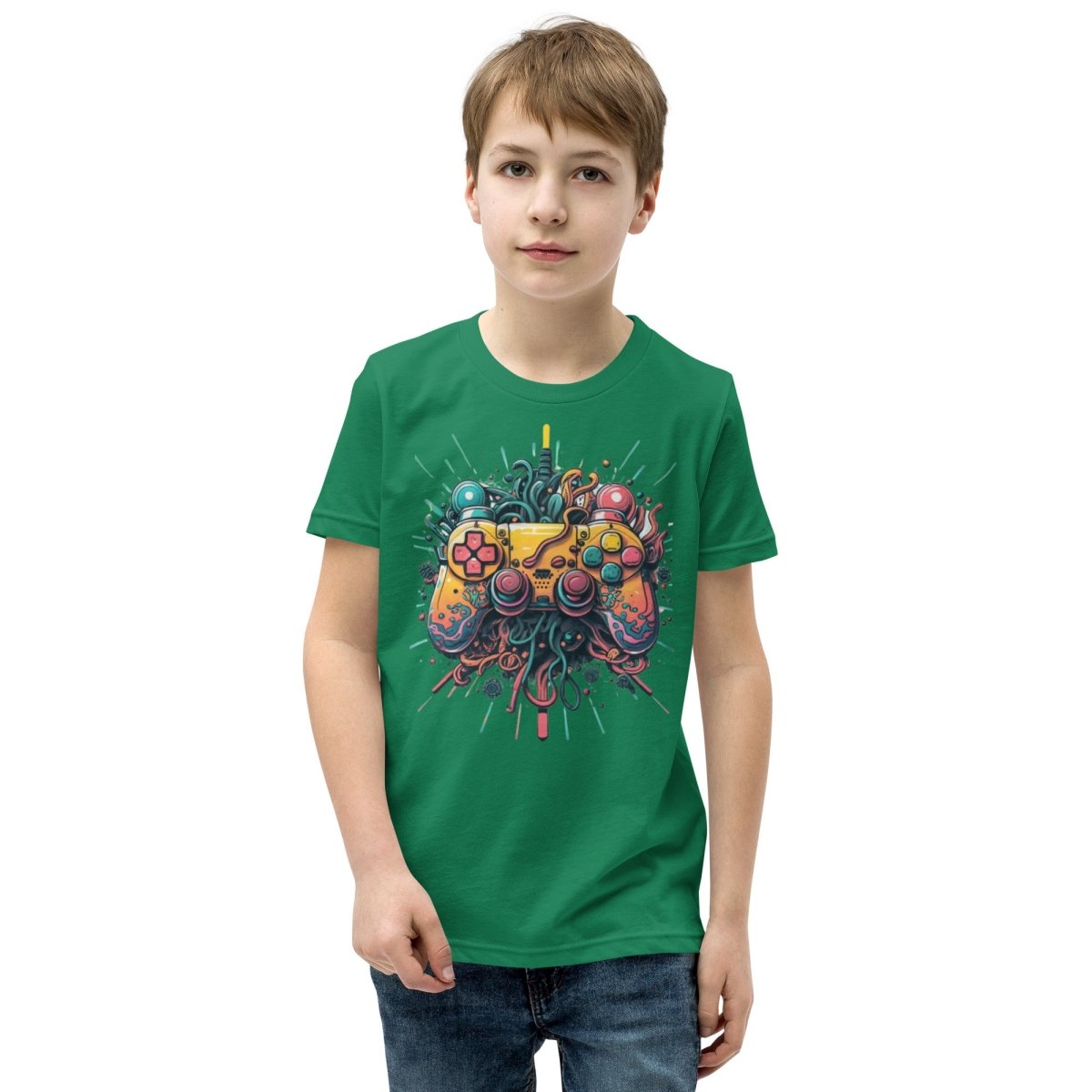 Tshirts - Youth Short Sleeve T-Shirt Gamer - Retro Ravers - gamer
