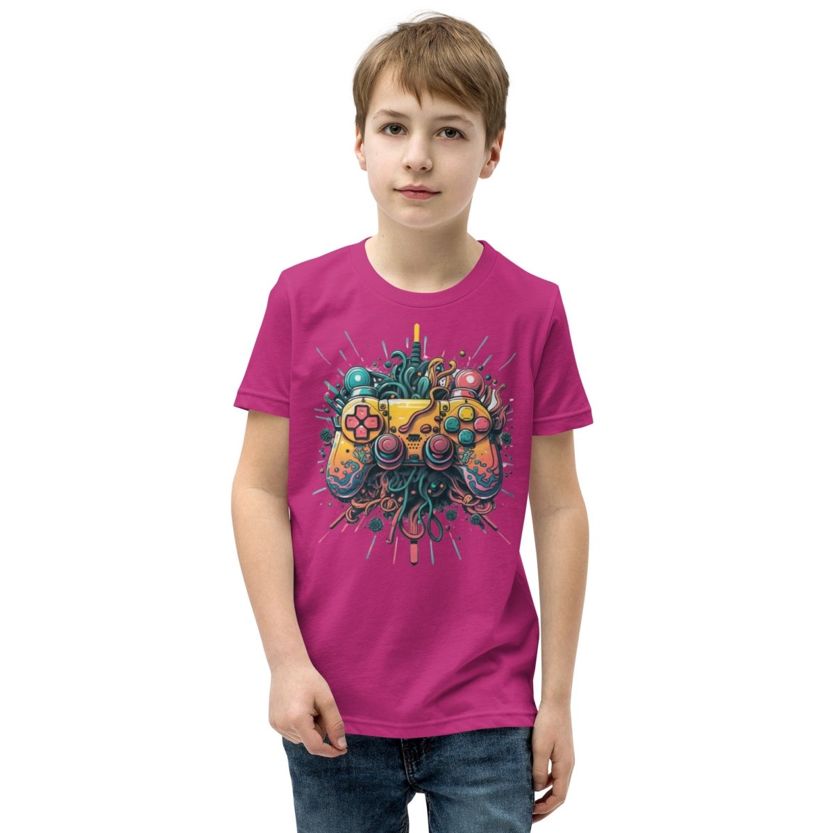 Tshirts - Youth Short Sleeve T-Shirt Gamer - Retro Ravers - gamer