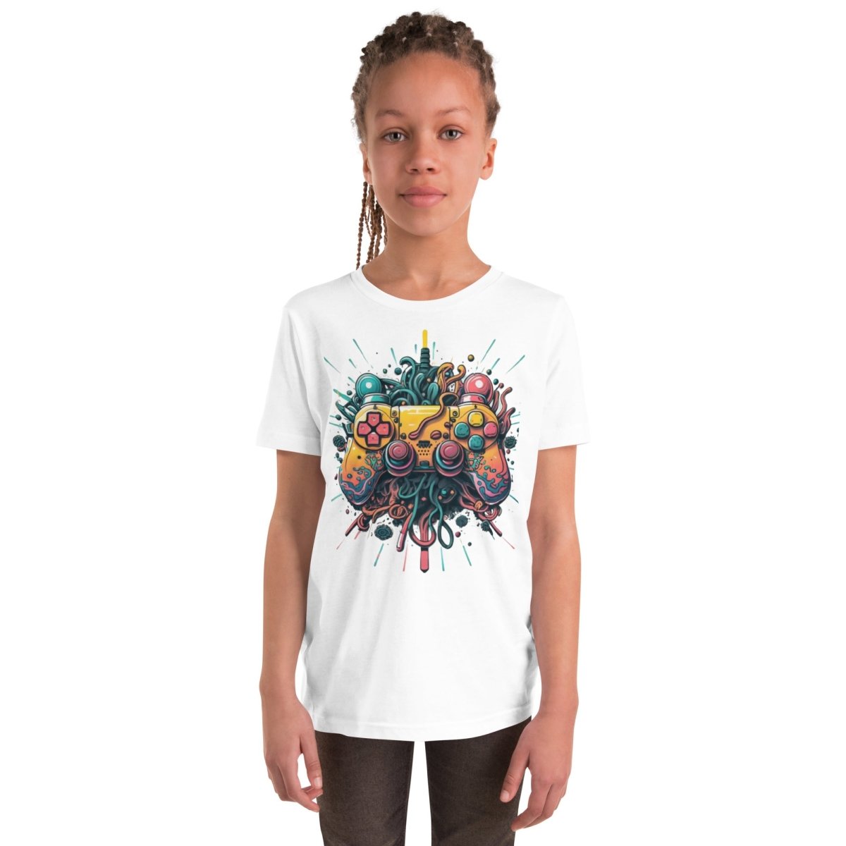 Tshirts - Youth Short Sleeve T-Shirt Gamer - Retro Ravers - gamer