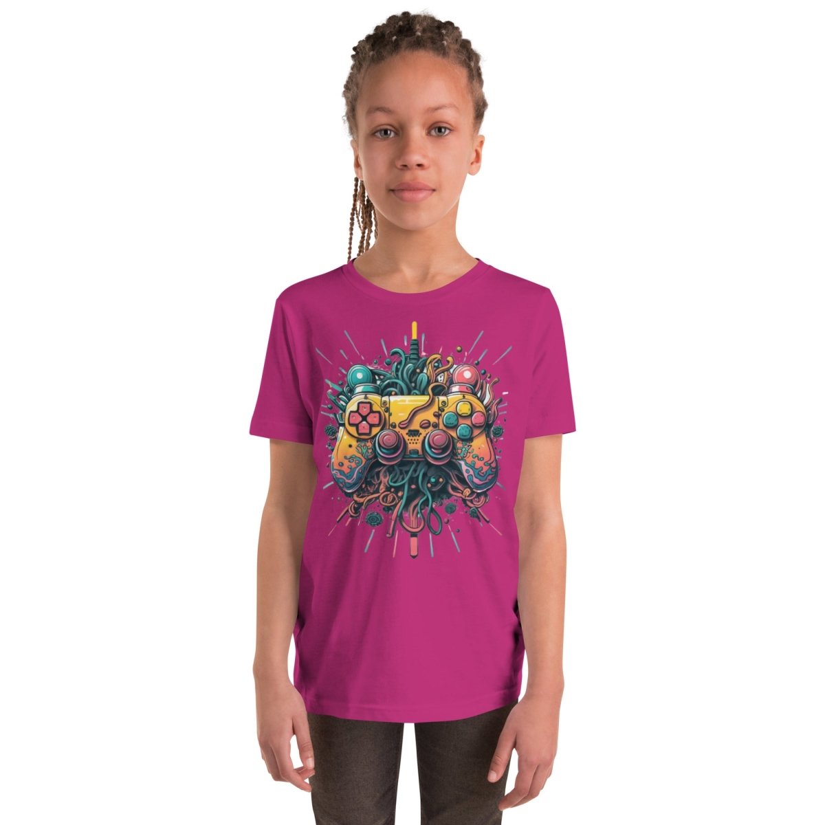 Tshirts - Youth Short Sleeve T-Shirt Gamer - Retro Ravers - gamer