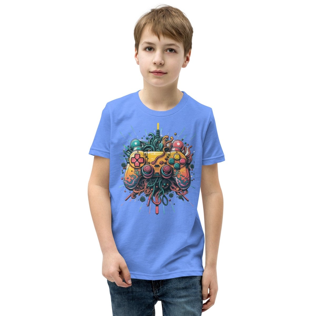 Tshirts - Youth Short Sleeve T-Shirt Gamer - Retro Ravers - gamer