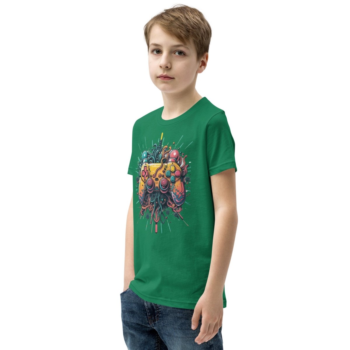 Tshirts - Youth Short Sleeve T-Shirt Gamer - Retro Ravers - gamer