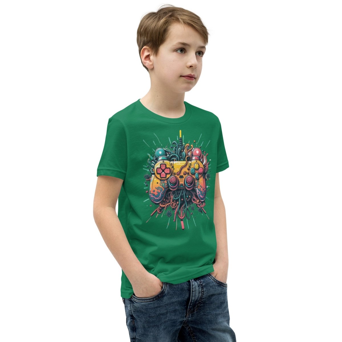 Tshirts - Youth Short Sleeve T-Shirt Gamer - Retro Ravers - gamer