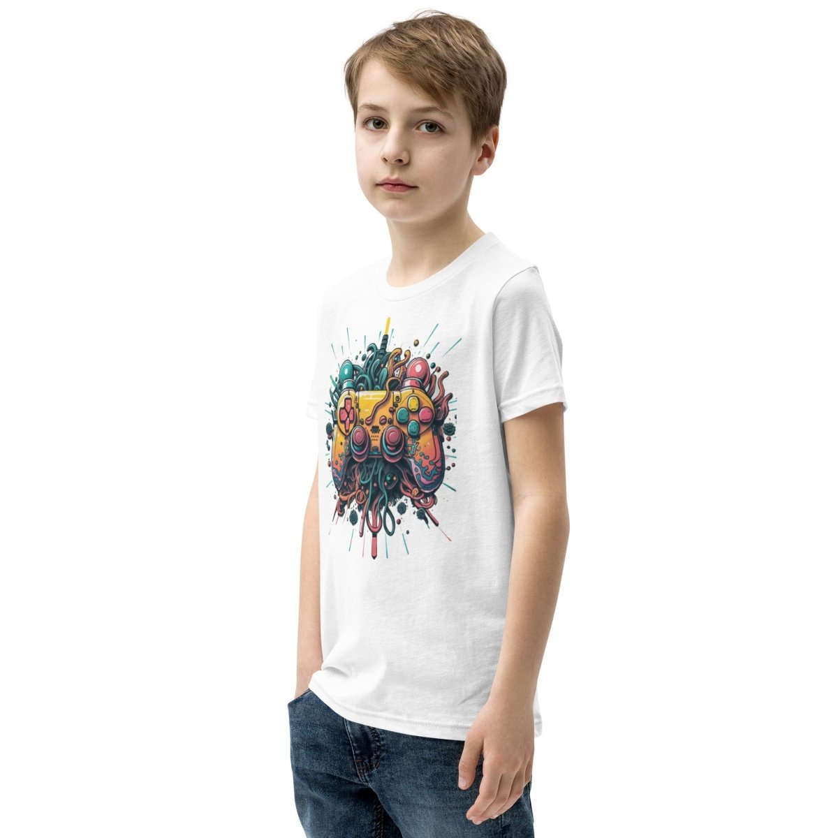 Tshirts - Youth Short Sleeve T-Shirt Gamer - Retro Ravers - gamer