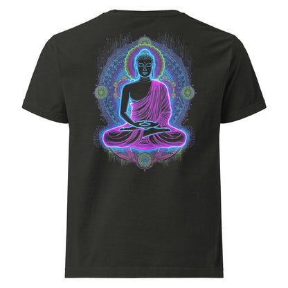 unisex-oversized-garment-dyed-t-shirt-washed-black-back-Buddha raver