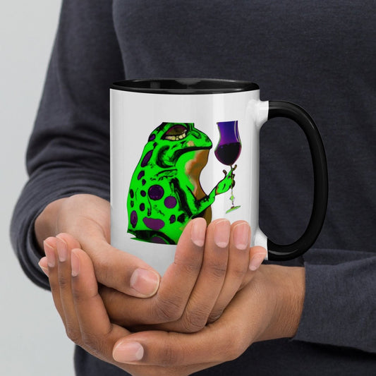 Mugs and bottles - Frog & Fizz Mug with Color Inside - Retro Ravers - frog - mug