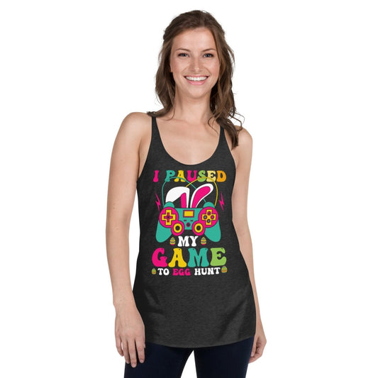  - Women's Racerback Tank Easter Gamer - Retro Ravers - easter