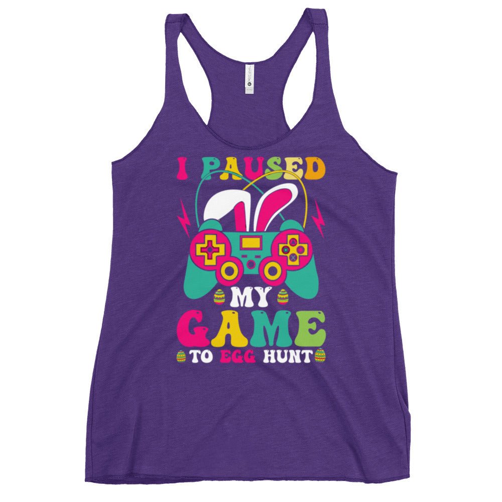  - Women's Racerback Tank Easter Gamer - Retro Ravers - easter