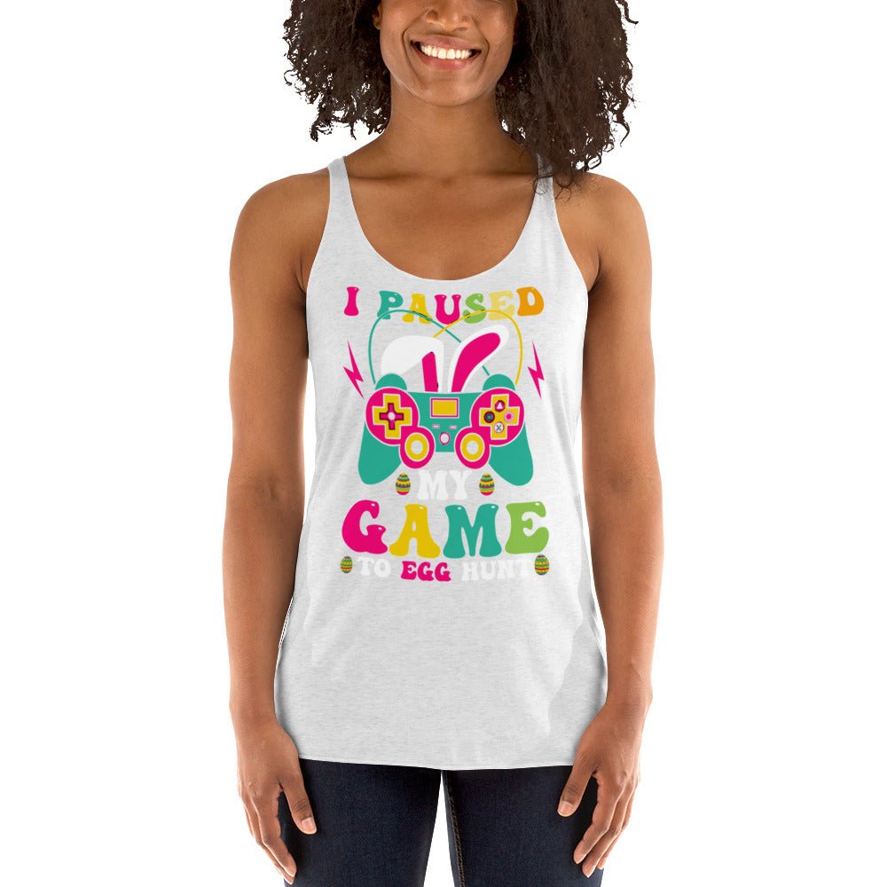  - Women's Racerback Tank Easter Gamer - Retro Ravers - easter