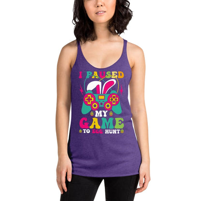  - Women's Racerback Tank Easter Gamer - Retro Ravers - easter